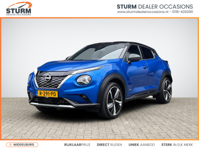 Nissan Juke 1.6 hybrid n-design interior pack | trekhaak | navigatie | camera | bose audio | stoelverwarming | lederen bekleding | rijklaarprijs!