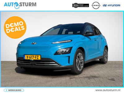 Hyundai Kona ev premium 64 kwh two-tone lakkleur | head-up display | adapt. cruise control | stuur- + stoelverwarming | leder | rijklaarprijs!