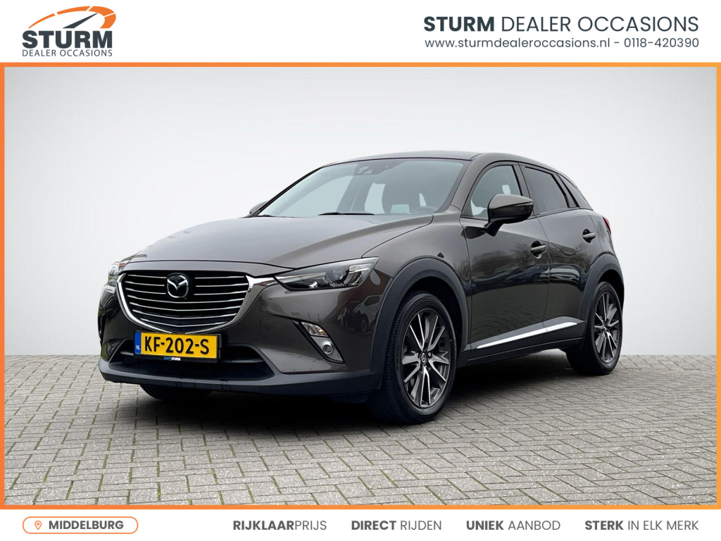 Mazda Cx-3 2.0 skyactiv-g 120 gt-m | trekhaak | leder |navigatie | camera | stoelverwarming | adapt. cruise control | head-up display | rijklaarprijs!