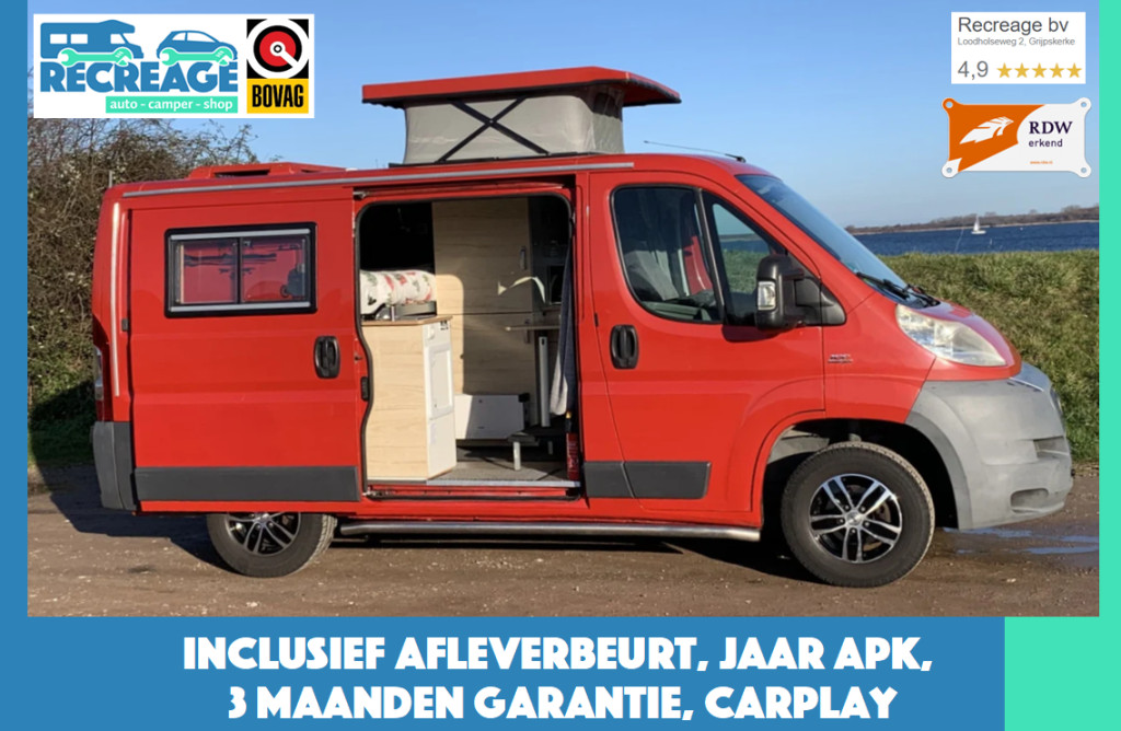 Fiat Ducato 33 2.2 jtd zelfbouw buscamper euro4 | incl. afleverbeurt, carplay, jaar apk en 3 maanden garantie